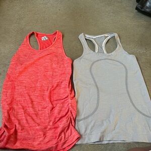lululemon athletica Red and Gray Tank Tops